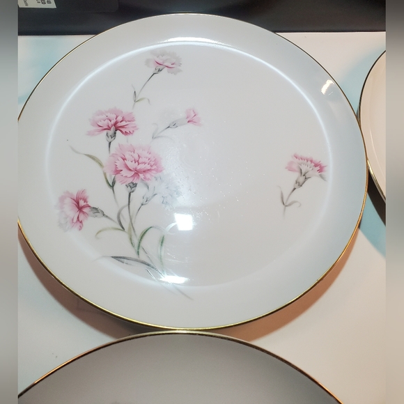 Royal Coart Fine China , Japan, Pink Cornation, Gold Trim,Dinner plates,set of 4 - Picture 3 of 9